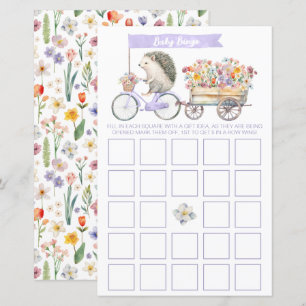 Lavender Igel Baby Showroom Bingo Game Card