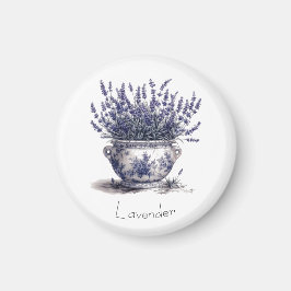 Lavender in Delft Blue Magnet
