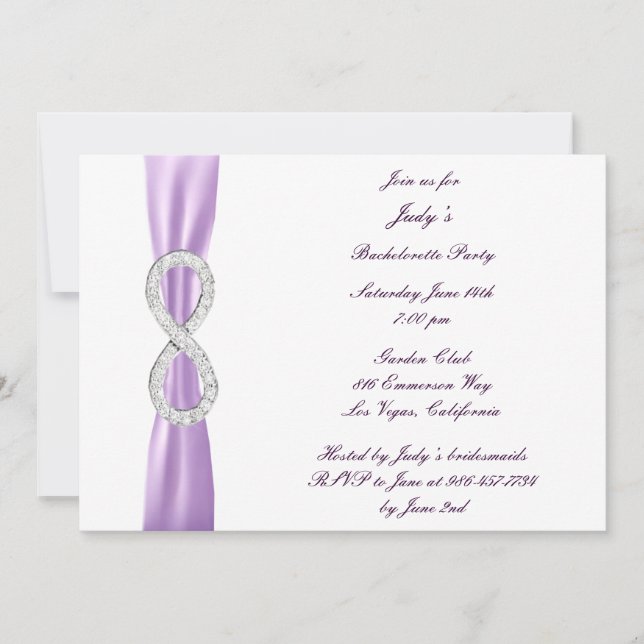 Lavender Infinity Bachelorette Party Invitation (Devant)