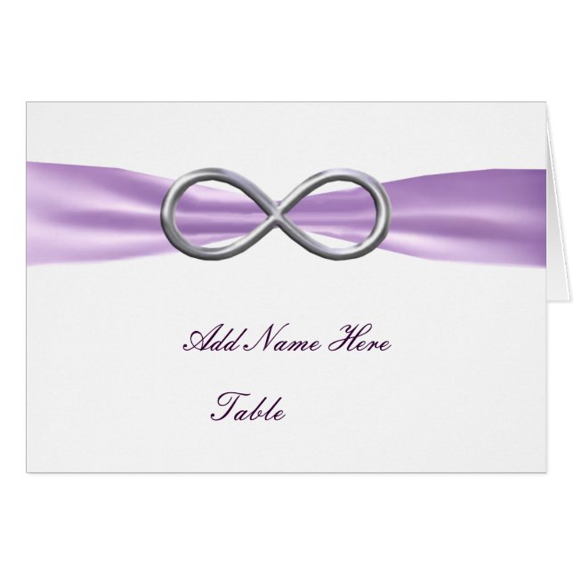 Lavender Infinity Mariage Table Place Card (Devant Horizontal)