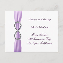 Lavender Infinity Wedding Reception Card Begleitkarte