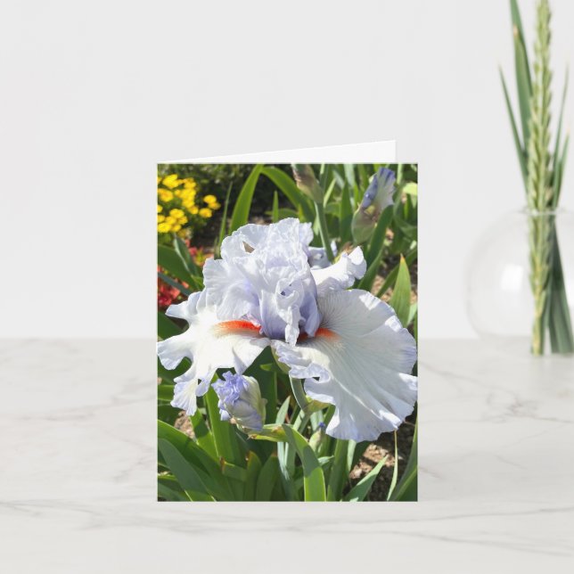 Lavender Iris Personalisierte Grußkarte Karte (Vorderseite)