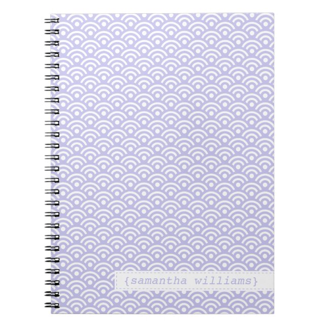 Lavender Japanese Seigaiha Pattern Notizblock (Vorderseite)