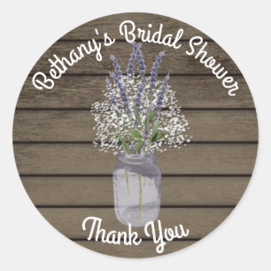 Lavender Jar mit Gipskraut Runder Aufkleber