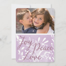 Lavender Jode Peace Liebe Holiday Foto Card Feiertagskarte