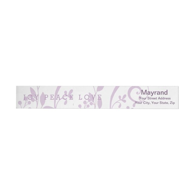Lavender Jode Peace Liebe Holiday Wraparound Label (Person)