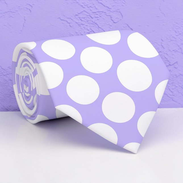 Lavender Jumbo Polka Dots Custom Necktie Krawatte (Von Creator hochgeladen)