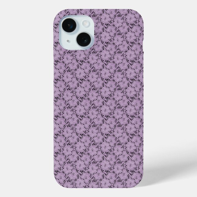 Lavender Lace Floral iPhone Case (Rückseite)