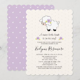 Lavender Lamb Babydusche Einladungen