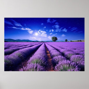 Lavender Landscape Meditation Serene Poster