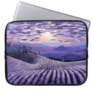Lavender Landschaft Art Deco Malerei Laptopschutzhülle
