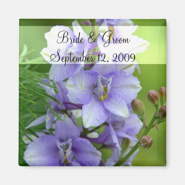 Lavender Larkspur Wedding Magnet (Vorne)