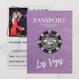 Lavender Las Vegas Passport Save the Date