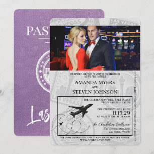 Lavender Las Vegas Passport Wedding Einladung
