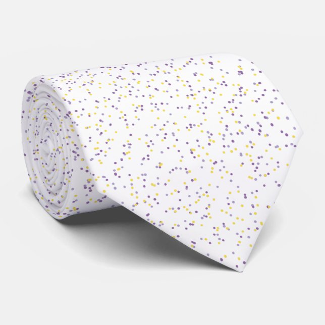 Lavender Lemonade gesprenkelte Punkte Krawatte (Gerollt)