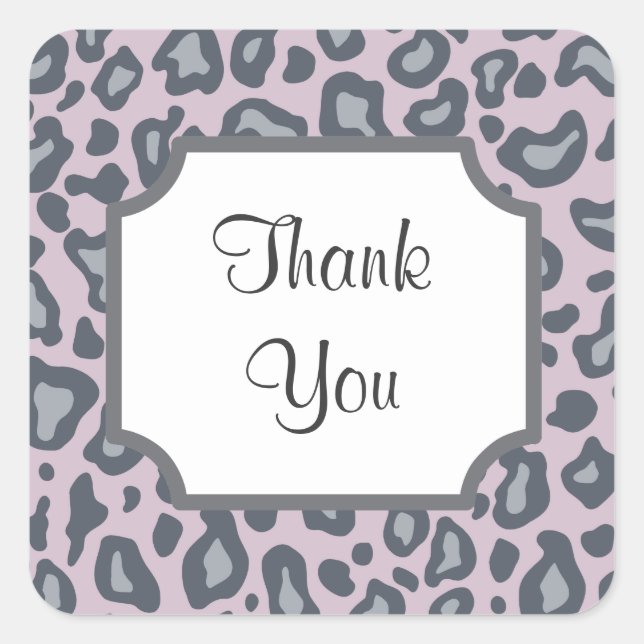 Lavender Leopard Print Danke Stickers (Vorderseite)