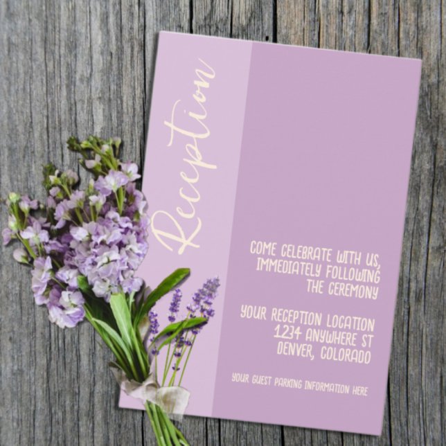 Lavender Liebe Hochzeitsempfang Begleitkarte (Von Creator hochgeladen)