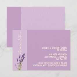 Lavender Liebe Hochzeitsunterkunft Begleitkarte
