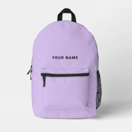 Lavender light purple Custom Name Backpack Bedruckter Rucksack