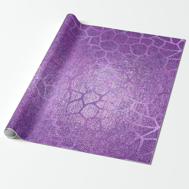 Lavender Lila Amethyst Plum Glam Giraffe Tier Geschenkpapier (Ungerollt)