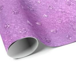 Lavender Lila Amethyst Plum Glam Glitzer Dots Geschenkpapier