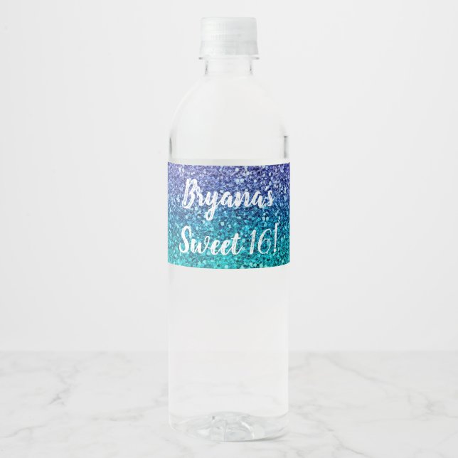 Lavender Lila & Aquamarin Aqua Green Funkelnd Glit (Vorderseite)
