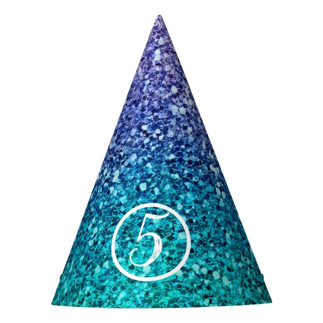 Lavender Lila & Aquamarin Aqua Green Funkelnd Part Partyhütchen (Vorderseite)