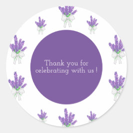 Lavender Lila Baby Dusche Vielen Dank Runder Aufkleber