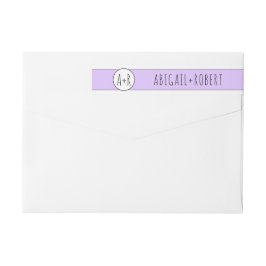 Lavender lila Band und Initialen Hochzeit