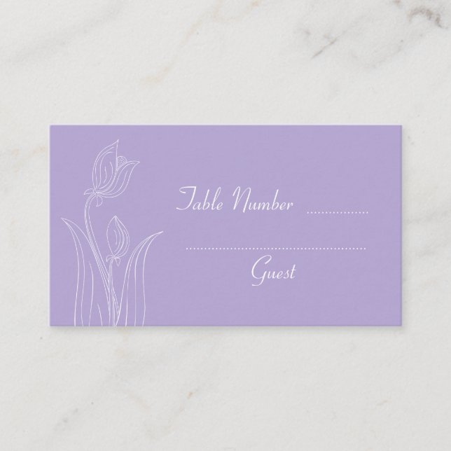 Lavender Lila benutzerdefinierte Hochzeittisch-Pla Platzkarte (Vorderseite)