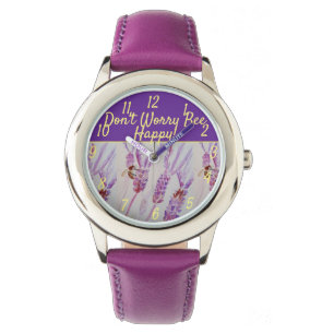 Lavender Lila Blumenkunst Keine Sorge Bienen glüc Armbanduhr