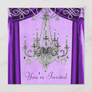 Lavender Lila Chandelier Party Einladungen