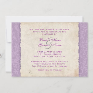 Lavender Lila Country Wedding Einladung
