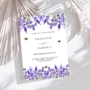 Lavender lila Florale 25. Hochzeitstag Einladung