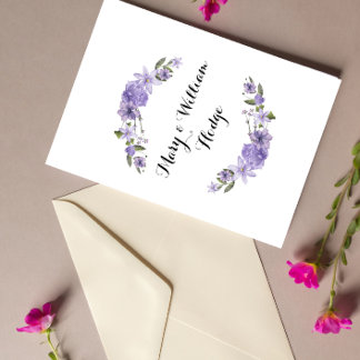 Lavender lila Florale 50. Hochzeitstag Einladung
