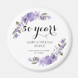 Lavender lila Florale 50. Hochzeitstag Magnet