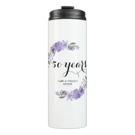 Lavender lila Florale 50. Hochzeitstag Thermosbecher