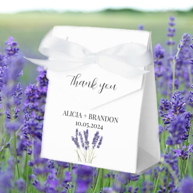 Lavender Lila florale Elegante Moderne Hochzeit Geschenkschachtel (Von Creator hochgeladen)