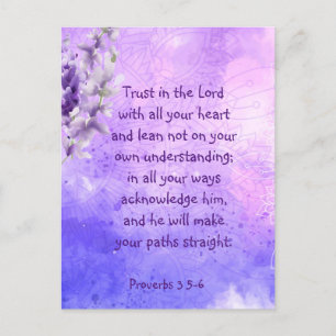 Lavender Lila Garden Blume Bibelschrift Postkarte