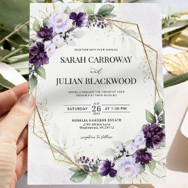 Lavender Lila Geometric Wedding Einladung