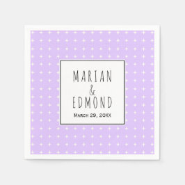 Lavender lila geometrische Typografie Hochzeit Serviette