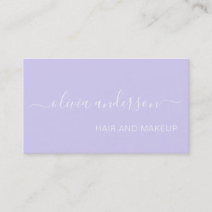 Lavender Lila Girly Simple Hair Makeup Salon Visitenkarte