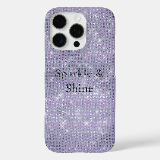 Lavender Lila Glitzy Chic Glam Sparkle iPhone 16 Pro Hülle (Rückseite)