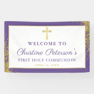 Lavender Lila Gold First Holy Community Banner