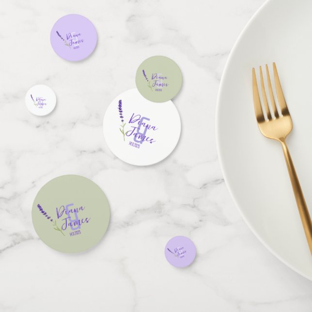 Lavender lila & Green Wedding Table Confetti Konfetti (Gruppe)