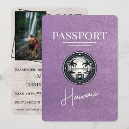 Lavender Lila Hawaii Passport Save the Date