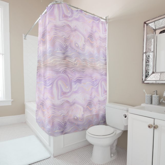 Lavender Lila Marble Strata Duschvorhang (Beispiel)