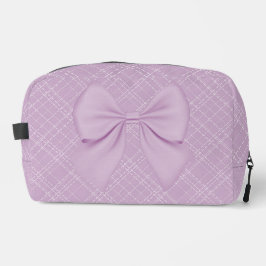 LAVENDER LILA MIT WEISSEN STREIFEN & BOW WASCHBEUTEL