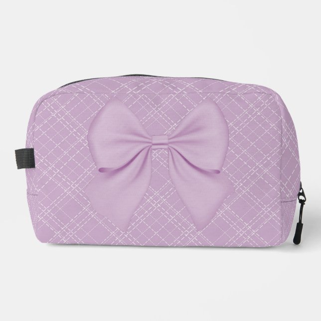LAVENDER LILA MIT WEISSEN STREIFEN & BOW WASCHBEUTEL (Vorderseite)