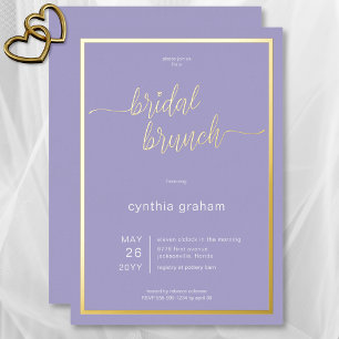 Lavender Lila Modern Minimal Bridal Brunch Folieneinladung